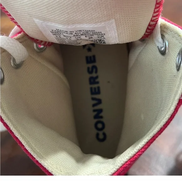 CONVERSE Unixes All Star' Bold Red High-Tops Men’s 3.5 Wo’s 5.5 Like New - Picture 7 of 8